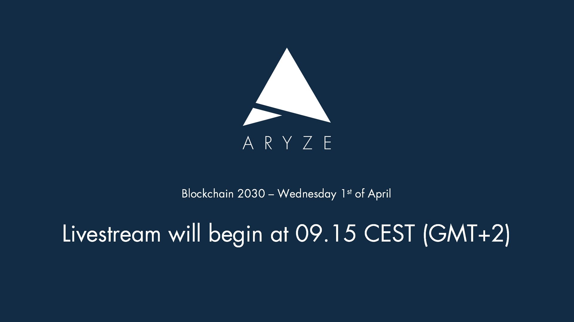 Blockchain 2030 livestream: Discussion between ARYZE, PwC ...